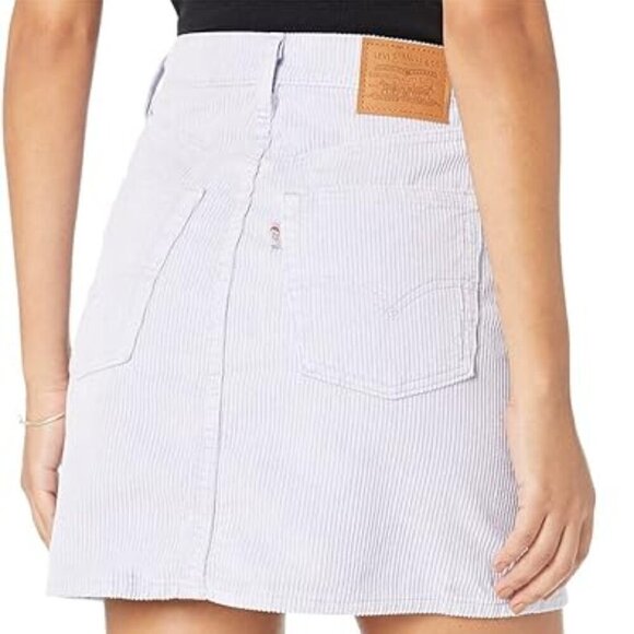 Levi's Buttonfront Corduroy Skirt- Purple Cord A-Line Mini Skirt- Size 25 - Picture 2 of 16